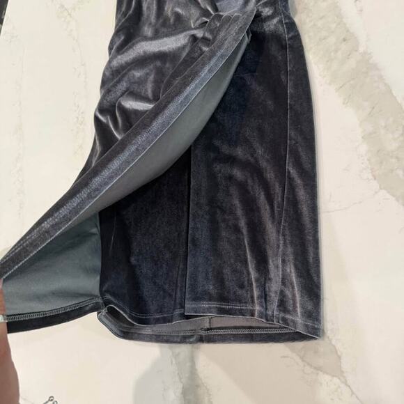 Love Velvet Wrap V-Neck Mini Bodycon Party Dress Womens Small Gray Sexy GoingOut - Picture 4 of 8